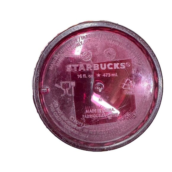 Starbucks 2021 Holiday Red Jeweled Plastic Tumbler Cold Cup 16oz Christmas - Picture 4 of 8